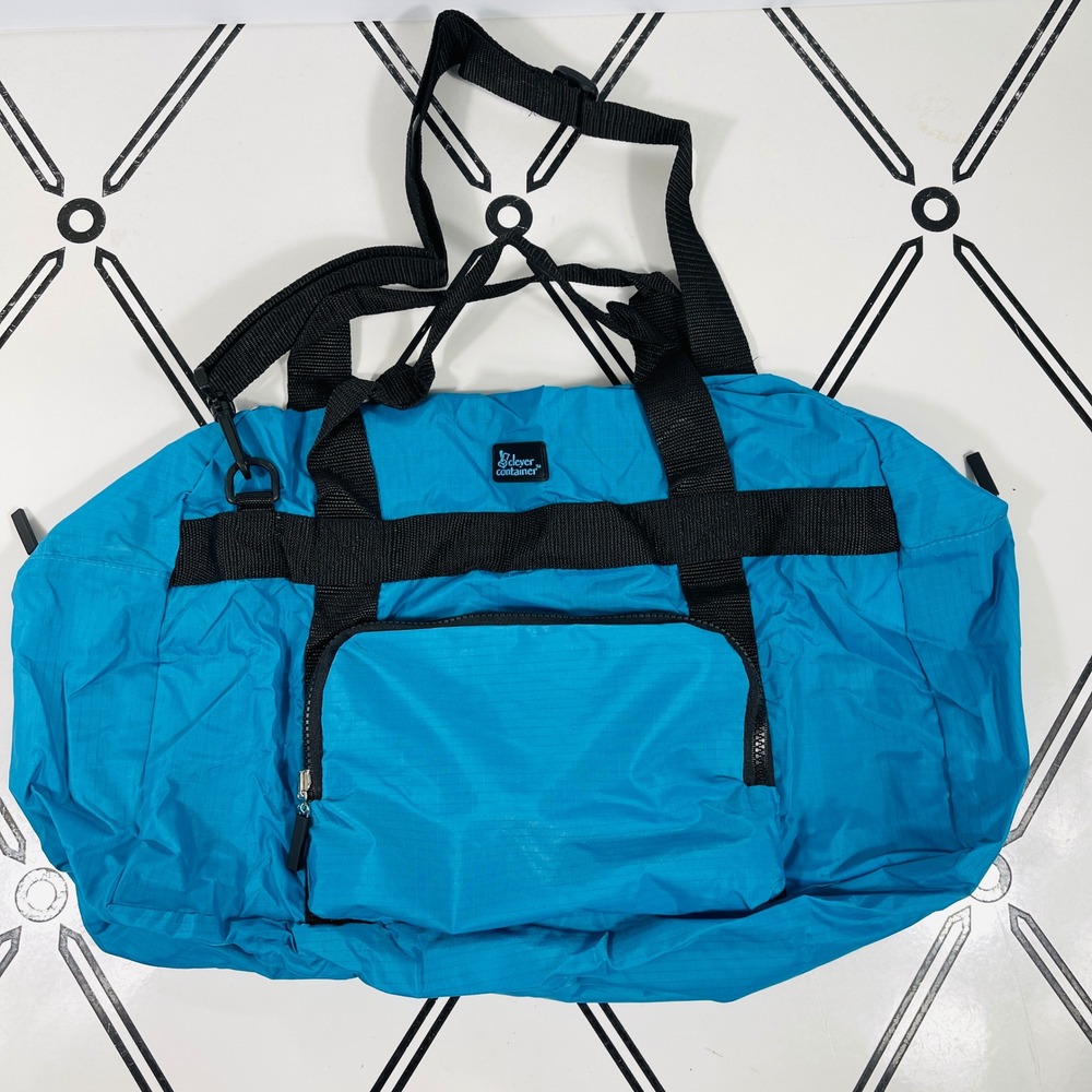 Teal Travel Tote Duffel w/ Strap 18"x12"x7"‎ Foldable Travel Sport Gym Shopping